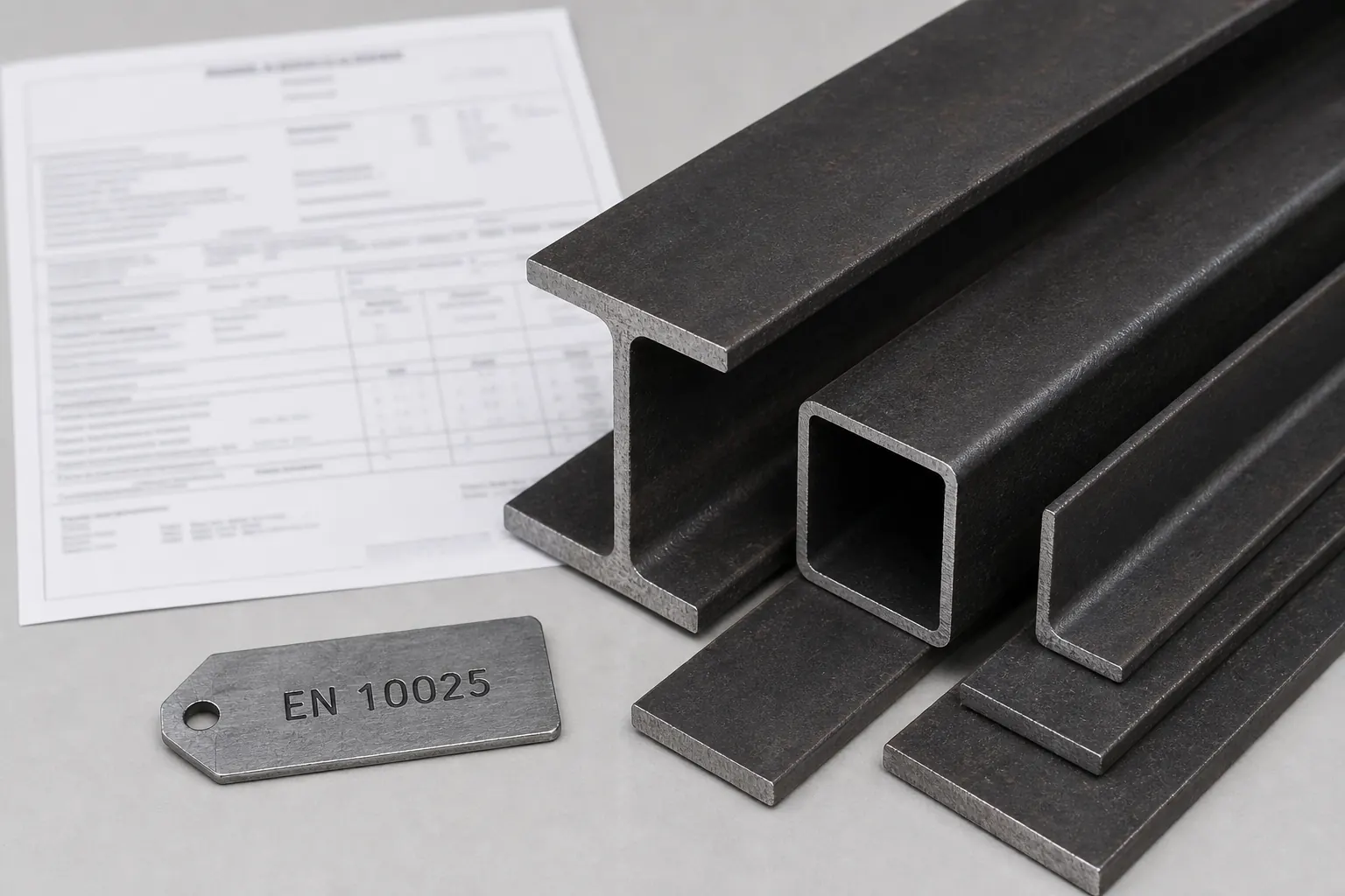 Stahlprofile mit Materialkennzeichnung nach EN 10025